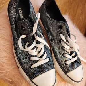 Converse Black and White Herringbone Sneakers